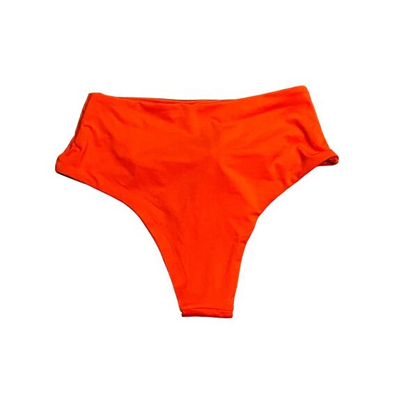 WEWOREWHAT Riviera Bikini Bottom Spicy Orange High Waist Self Tie Swim XS NWT - Picture 4 of 10